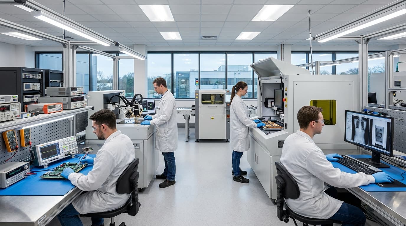 Testing PCB manufacturing and electronics production